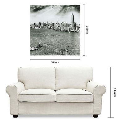 Empire Art Direct New York Skyline B Glass Wall Art