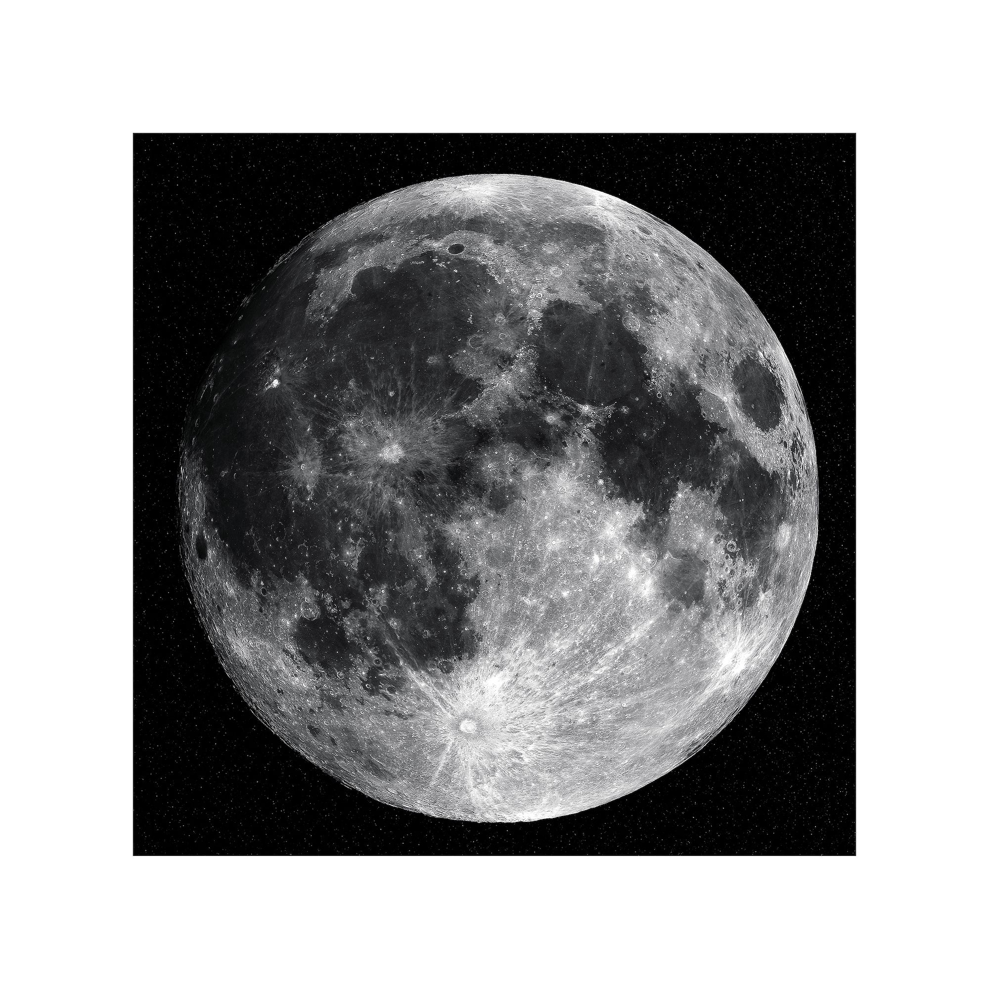 Empire Art Direct Full Moon Glass Wall Art, Black