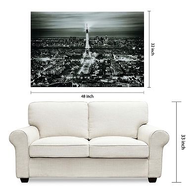Empire Art Direct Paris Night Glass Wall Art