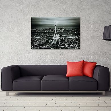 Empire Art Direct Paris Night Glass Wall Art