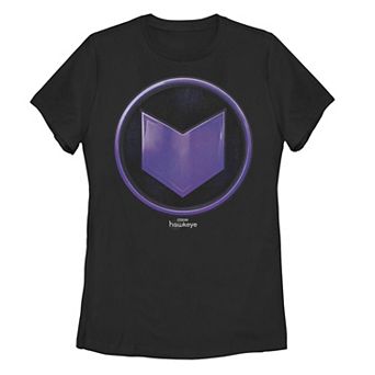 Juniors' Marvel Hawkeye Purple Badge Graphic Tee