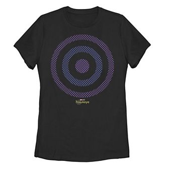 Juniors' Marvel Hawkeye Dotted Logo Graphic Tee
