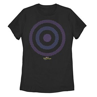 Juniors' Marvel Hawkeye Dotted Logo Graphic Tee