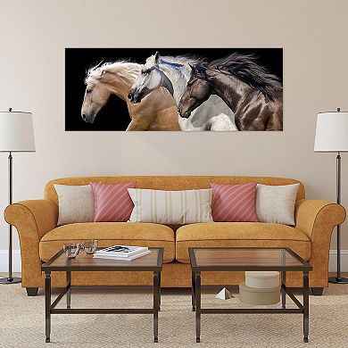 Empire Art Direct Trilogy 2 Horse Glass Wall Art