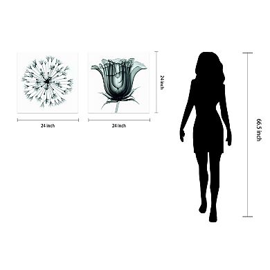 Empire Art Direct African Bluebell & Rose Veil Glass Wall Art 2-piece Set