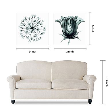 Empire Art Direct African Bluebell & Rose Veil Glass Wall Art 2-piece Set