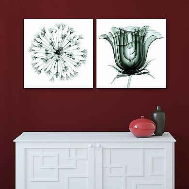 Empire Art Direct African Bluebell & Rose Veil Glass Wall Art 2-piece Set