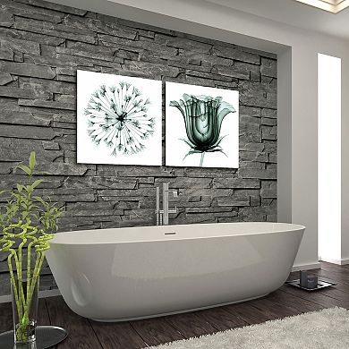 Empire Art Direct African Bluebell & Rose Veil Glass Wall Art 2-piece Set