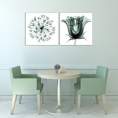 Empire Art Direct African Bluebell & Rose Veil Glass Wall Art 2-piece Set