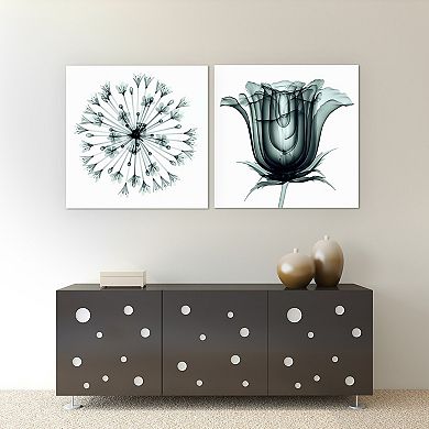 Empire Art Direct African Bluebell & Rose Veil Glass Wall Art 2-piece Set