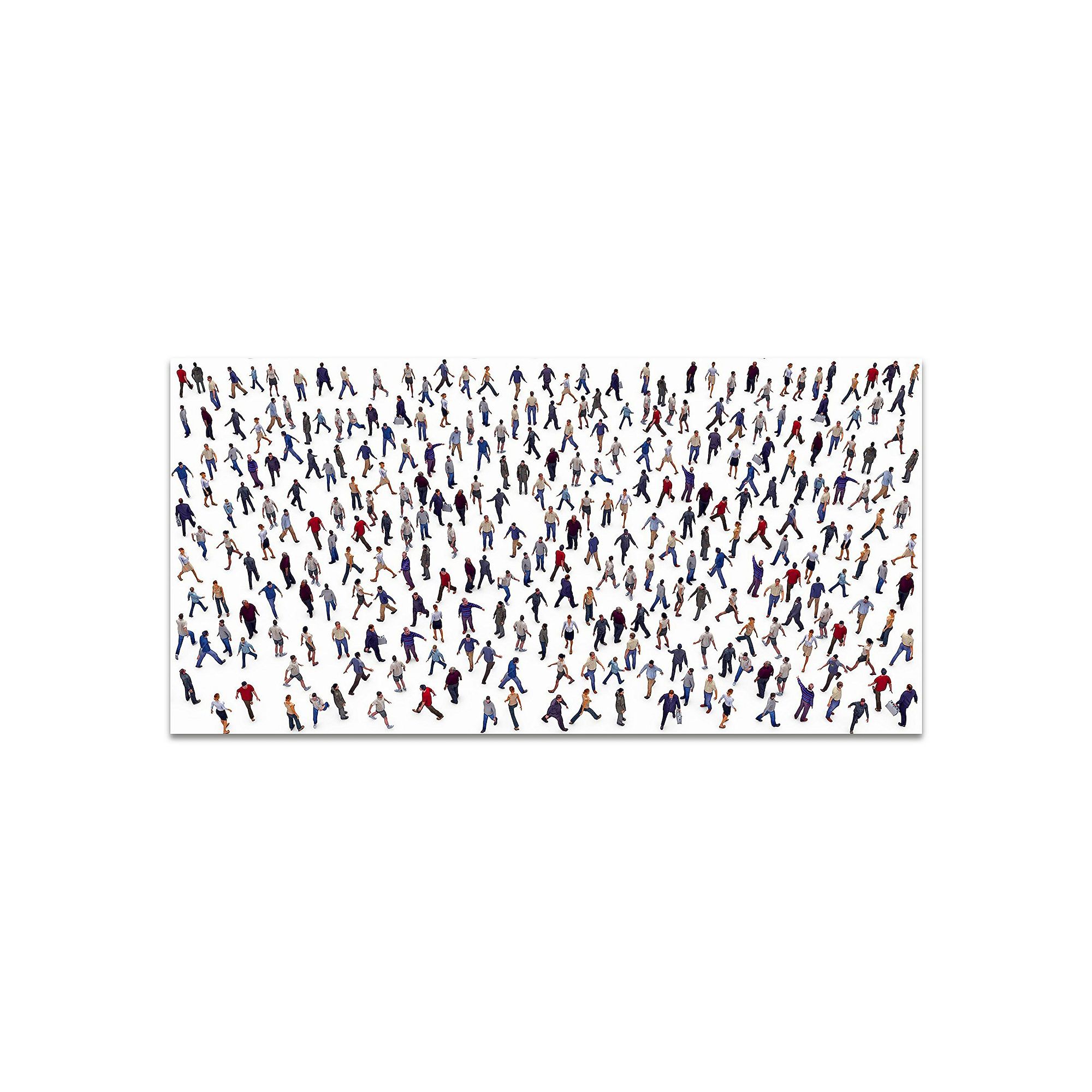 Empire Art Direct Crowd Glass Wall Art, Multi