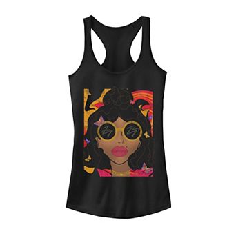 Juniors' Colorful Portrait Of Woman In Sunglasses Tank Top