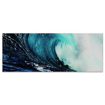 Empire Art Direct Blue Wave 2 Glass Wall Art