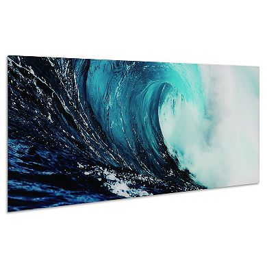 Empire Art Direct Blue Wave 2 Glass Wall Art