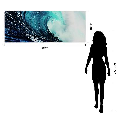 Empire Art Direct Blue Wave 2 Glass Wall Art