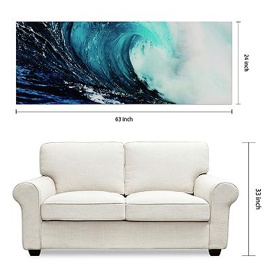 Empire Art Direct Blue Wave 2 Glass Wall Art