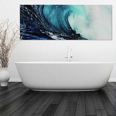 Empire Art Direct Blue Wave 2 Glass Wall Art