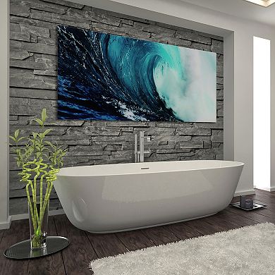 Empire Art Direct Blue Wave 2 Glass Wall Art