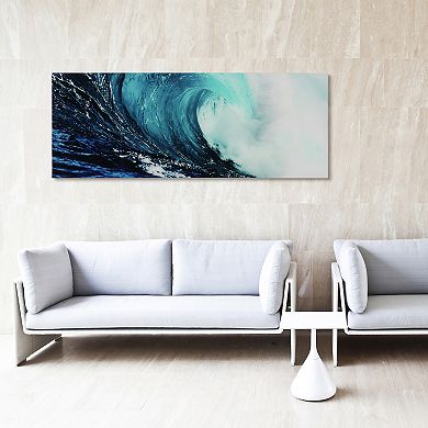 Empire Art Direct Blue Wave 2 Glass Wall Art