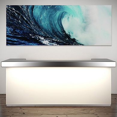 Empire Art Direct Blue Wave 2 Glass Wall Art