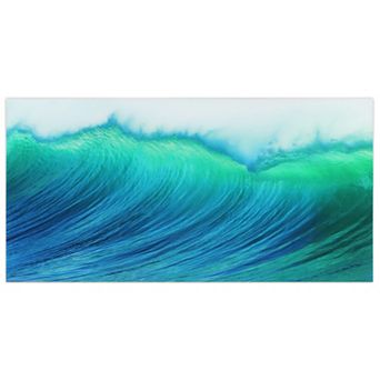 Empire Art Direct Blue Wave Glass Wall Art