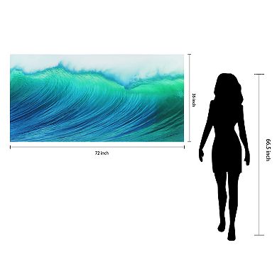 Empire Art Direct Blue Wave Glass Wall Art