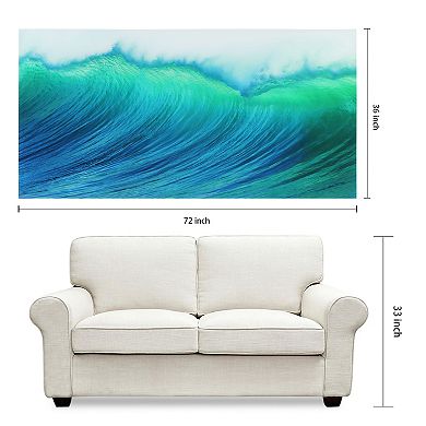 Empire Art Direct Blue Wave Glass Wall Art