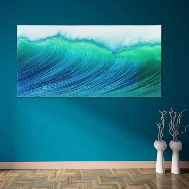 Empire Art Direct Blue Wave Glass Wall Art