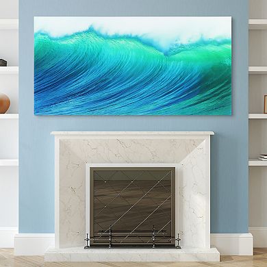 Empire Art Direct Blue Wave Glass Wall Art