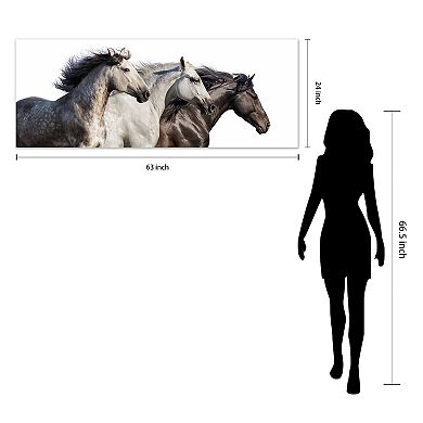 Empire Art Direct Trilogy 1 Horse Glass Wall Art