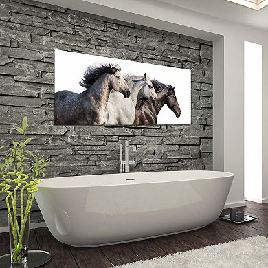 Empire Art Direct Trilogy 1 Horse Glass Wall Art