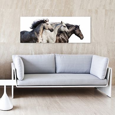 Empire Art Direct Trilogy 1 Horse Glass Wall Art