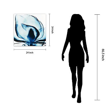 Empire Art Direct Blue Magnolia X-Ray Glass Wall Art