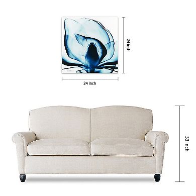 Empire Art Direct Blue Magnolia X-Ray Glass Wall Art