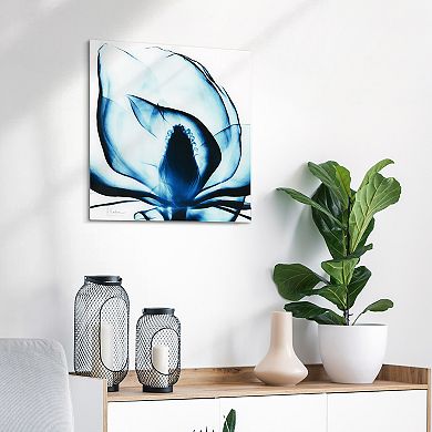 Empire Art Direct Blue Magnolia X-Ray Glass Wall Art