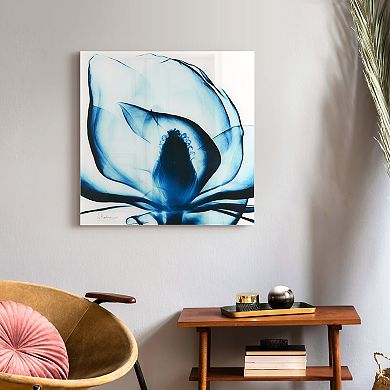 Empire Art Direct Blue Magnolia X-Ray Glass Wall Art