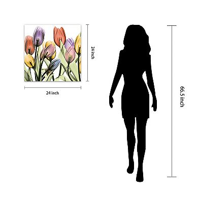 Empire Art Direct Tulip Scape X-Ray I Glass Wall Art