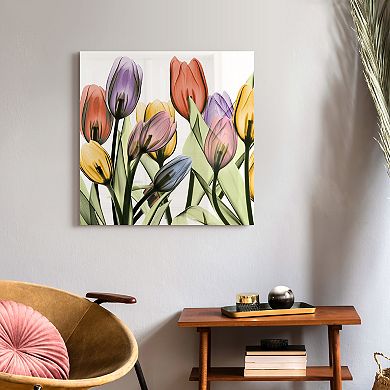 Empire Art Direct Tulip Scape X-Ray I Glass Wall Art