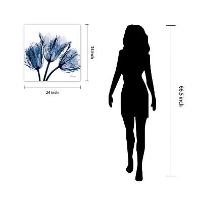 Empire Art Direct Blue Tulip X-Ray Glass Wall Art