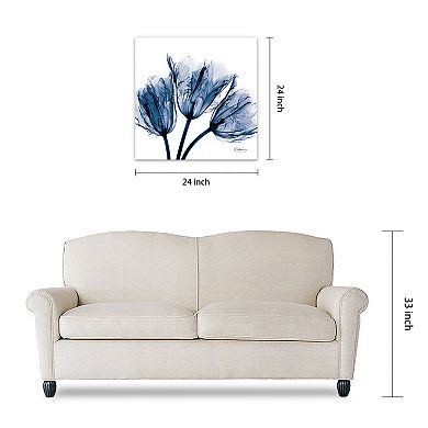 Empire Art Direct Blue Tulip X-Ray Glass Wall Art