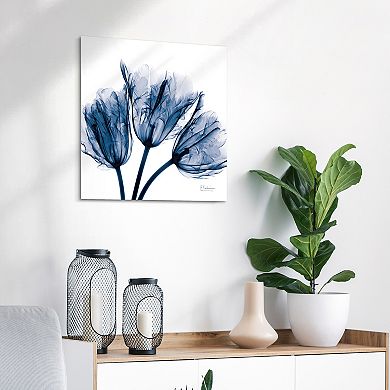 Empire Art Direct Blue Tulip X-Ray Glass Wall Art