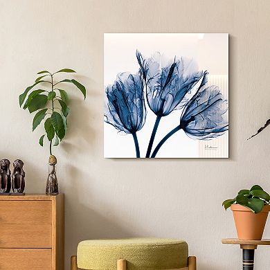 Empire Art Direct Blue Tulip X-Ray Glass Wall Art