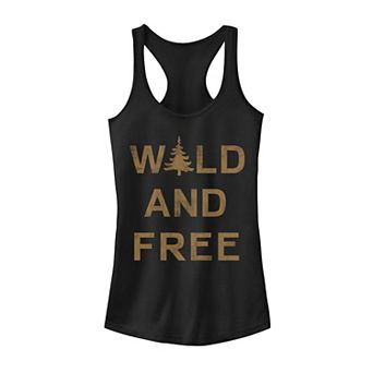 Juniors' Trendy "Wild And Free" Bold Text Tank Top