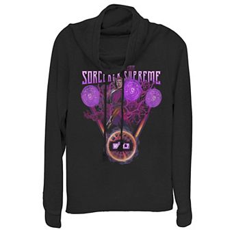 Juniors' Marvel What If Doctor Strange Sorcerer Supreme Poster Cowlneck Graphic Lightweight Long Sleeve