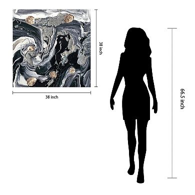 Empire Art Direct Ebony & Ivory B Glass Wall Art