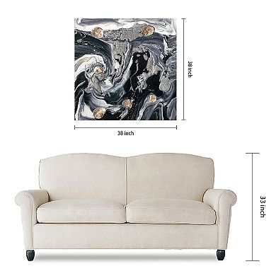 Empire Art Direct Ebony & Ivory B Glass Wall Art