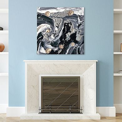 Empire Art Direct Ebony & Ivory B Glass Wall Art