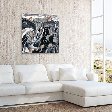 Empire Art Direct Ebony & Ivory B Glass Wall Art