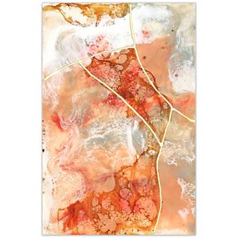 Empire Art Direct Coral Lace I Glass Wall Art