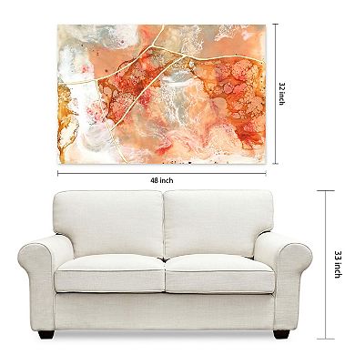 Empire Art Direct Coral Lace I Glass Wall Art